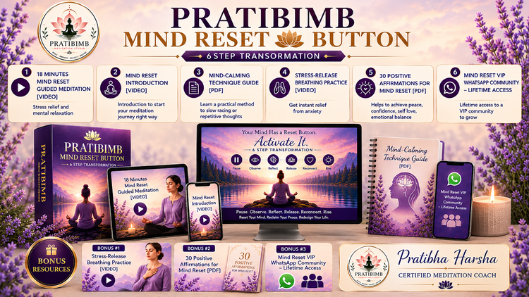 PRATIBIMB Mind Reset Kit: guided meditation videos, technique guide, affirmations and VIP community